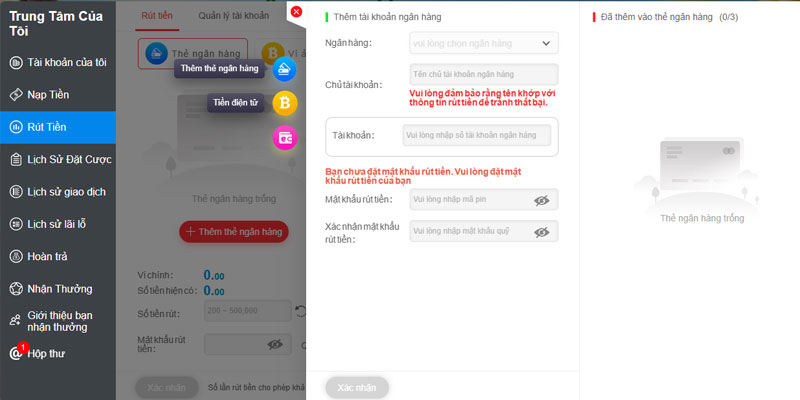 Các phương thức rút tiền tại Gi8.