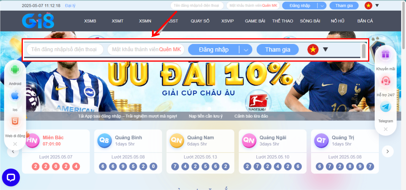 Việc đăng nhập Gi8 trên máy tính rất đơn giản và phù hợp với mọi người dùng.