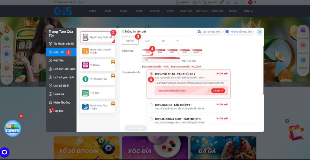 Hướng dẫn nhận khuyến mãi Gi8