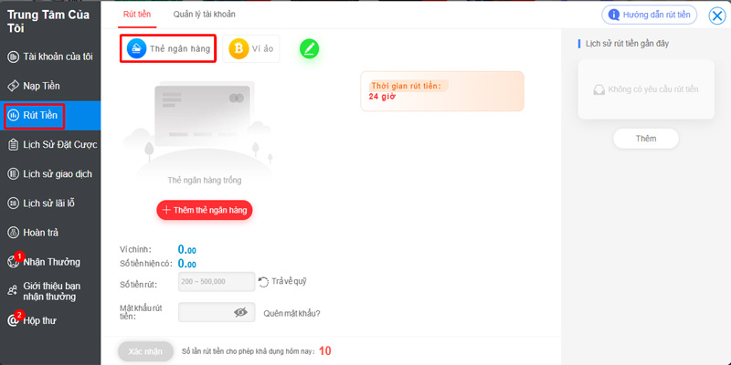 Rút tiền Gi8 về tài khoản ngân hàng cực kỳ đơn giản.