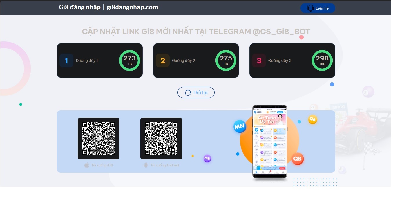 Giao diện Gi8 đăng nhập đo tốc độ