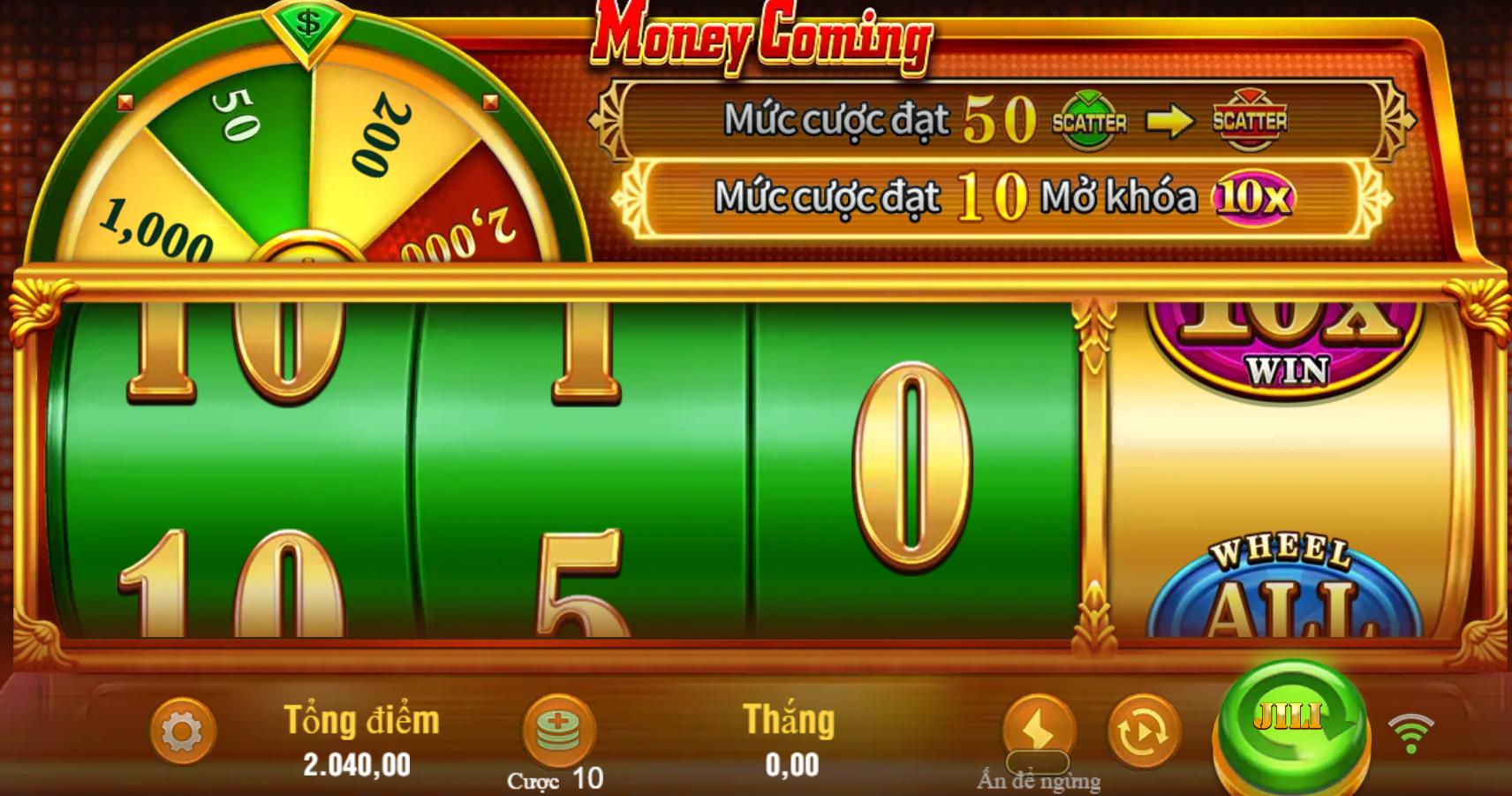 Giao diện money coming