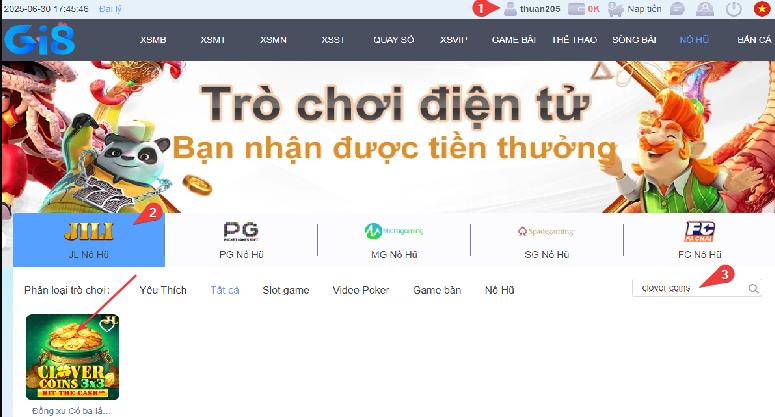 Hướng dẫn tìm kiếm clover coins.