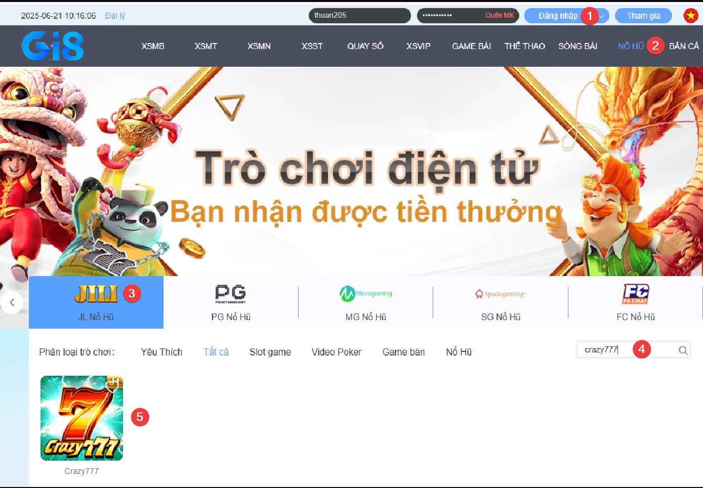 Tìm kiếm crazy777