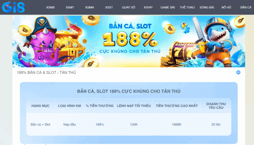Khuyến mãi bắn cá Gi8
